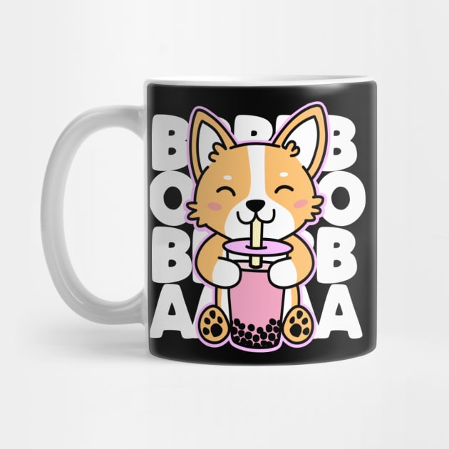 Corgi Drinking Boba by DetourShirts